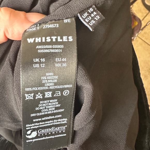 Whistles black velvet wide pant size 12 - Picture 8 of 9